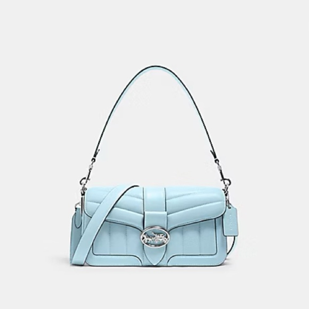 Coach Light Blue Quilted Shoulder Bag